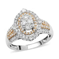 NY Closeout 14K Yellow & White Gold Natural Yellow and White Diamond (SI) Fancy Ring (Size 6.0) (4.95 g) 1.65 ctw - Sticky add to cart bar