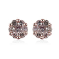 Pressure Set Natural Pink Diamond Stud Earrings in Vermeil Rose Gold Over Sterling Silver 0.15 ctw - Sticky add to cart bar