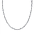 Doorbuster Moissanite Tennis Necklace 18 Inches in Rhodium Over Sterling Silver 24.15 Grams 39.10 ctw - Sticky add to cart bar