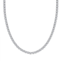 Doorbuster Moissanite Tennis Necklace 18 Inches in Rhodium Over Sterling Silver 24.15 Grams 39.10 ctw