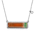 Luxoro 10K White Gold Premium Bi-Color Tourmaline and G-H I3 Diamond Necklace 18 Inches 11.50 ctw - Sticky add to cart bar