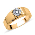 Doorbuster 120 Facet Moissanite Men's Ring in Vermeil Yellow Gold Over Sterling Silver 8.50 Grams 1.40 ctw - Sticky add to cart bar
