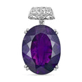 African Amethyst Pendant in Platinum Over Sterling Silver 53.80 ctw - Sticky add to cart bar