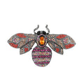 Simulated Brown Pearl and Multi Color Austrian Crystal Bee Brooch in Black Silvertone - Sticky add to cart bar