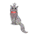 Multi Color Austrian Crystal Cat Brooch in Silvertone - Sticky add to cart bar