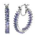 Karis Tanzanite Inside Out Hoop Earrings in Platinum Bond 3.50 ctw - Sticky add to cart bar