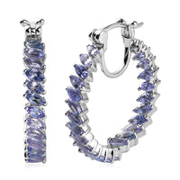 Karis Tanzanite Inside Out Hoop Earrings in Platinum Bond 3.50 ctw