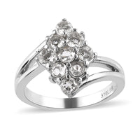 Brazilian Petalite Elongated Ring in Stainless Steel 0.85 ctw