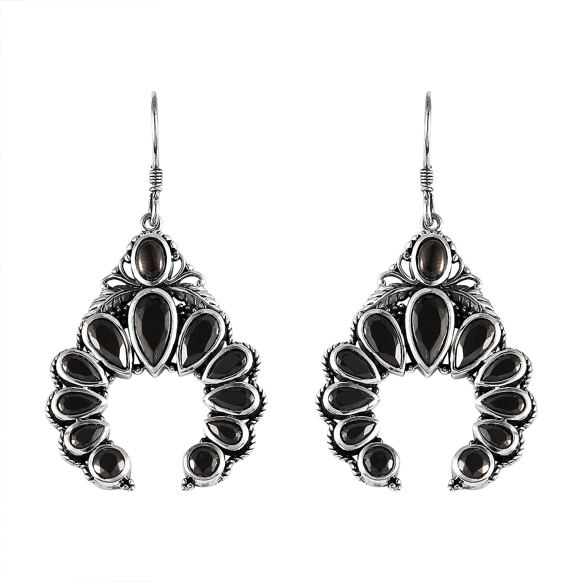 Artisan Crafted Elite Shungite American West Earrings in Sterling Silver 6.30 ctw