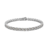 Doorbuster Moissanite Tennis Bracelet in Rhodium Over Sterling Silver (6.50 In) 9.30 Grams 14.60 ctw