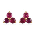 Premium Montepuez Ruby Stud Earrings in Vermeil YG Over Sterling Silver 0.50 ctw - Sticky add to cart bar