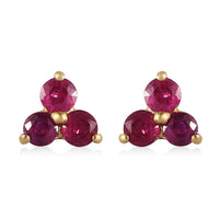 Premium Montepuez Ruby Stud Earrings in Vermeil YG Over Sterling Silver 0.50 ctw