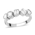 Polki Cut Moissanite 5 Stone Ring in Sterling Silver 0.50 ctw - Sticky add to cart bar