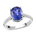 Certified & Appraised RHAPSODY 950 Platinum AAAA Tanzanite and E-F VS Diamond Ring 6.60 Grams 4.10 ctw - Sticky add to cart bar