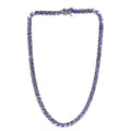 Karis Tanzanite Necklace in Platinum Bond, Double Row Necklace, Tanzanite Jewelry 20.50 ctw (18 Inches) - Sticky add to cart bar