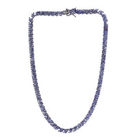 Karis Tanzanite Necklace in Platinum Bond, Double Row Necklace, Tanzanite Jewelry 20.50 ctw (18 Inches)
