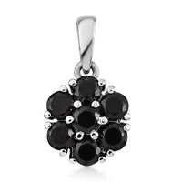 Natural Thai Black Spinel Pendant in Stainless Steel 1.25 ctw
