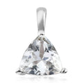 White Topaz Solitaire Pendant in Stainless Steel 1.35 ctw - Sticky add to cart bar