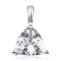 White Topaz Solitaire Pendant in Stainless Steel 1.35 ctw