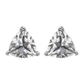 White Topaz Solitaire Stud Earrings in Stainless Steel 1.50 ctw - Sticky add to cart bar