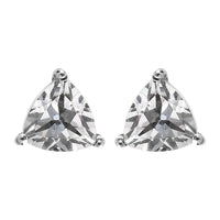 White Topaz Solitaire Stud Earrings in Stainless Steel 1.50 ctw