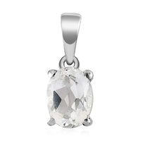 Amethyst Solitaire Pendant in Stainless Steel 1.30 ctw