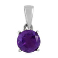 Amethyst Solitaire Pendant in Stainless Steel 1.25 ctw - Sticky add to cart bar