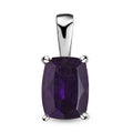 Amethyst Solitaire Pendant in Stainless Steel 1.40 ctw - Sticky add to cart bar