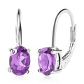 Amethyst Lever Back Earrings in Sterling Silver 1.40 ctw - Sticky add to cart bar