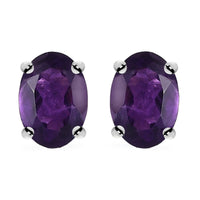 White Topaz Solitaire Stud Earrings in Sterling Silver 1.10 ctw