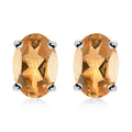White Topaz Solitaire Stud Earrings in Sterling Silver 1.10 ctw - Sticky add to cart bar