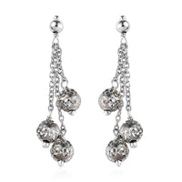 Platinum Over Sterling Silver Dangle Earrings 1.90 Grams