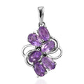 African Amethyst Cluster Pendant in Stainless Steel 2.35 ctw - Sticky add to cart bar