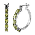 Peridot Hoop Earrings in Stainless Steel 4.75 ctw - Sticky add to cart bar