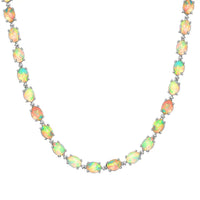 Doorbuster Premium American Natural Sleeping Beauty Turquoise Tennis Necklace 18 Inches in Platinum Over Sterling Silver 18.50 Grams 42.40 ctw