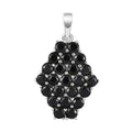 Thai Black Spinel Pendant without Chain in Stainless Steel 3.25 ctw , Tarnish-Free, Waterproof, Sweat Proof Jewelry - Sticky add to cart bar