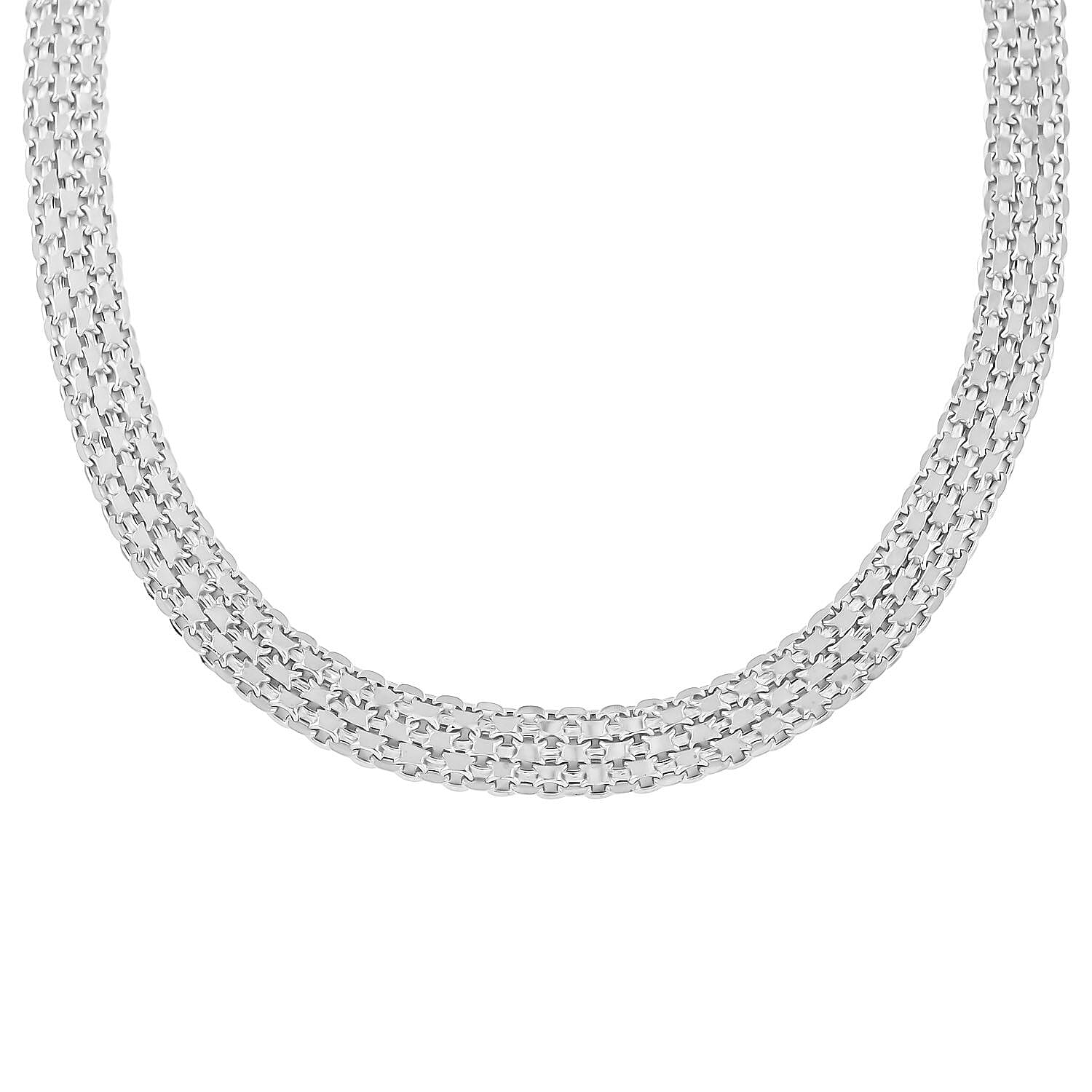 Sterling Silver 9.3mm Flat Link Necklace (20 Inches) (22.60 g)