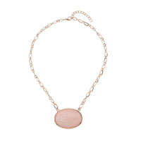 Doorbuster Galilea Rose Quartz Flat Link Chain Necklace 20-22 Inches in Goldtone 150.00 ctw