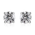 Moissanite Solitaire Stud Earrings in Platinum Over Sterling Silver 1.85 ctw - Sticky add to cart bar
