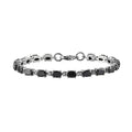 Natural Thai Black Spinel Link Bracelet in Stainless Steel (6.50 In) 10.65 ctw - Sticky add to cart bar