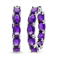 Doorbuster Amethyst Inside Out Hoop Earrings in Rhodium Over Sterling Silver 13.65 ctw - Sticky add to cart bar