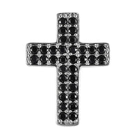 Karis Thai Black Spinel 1.70 ctw Cross Pendant without Chain in Platinum Bond