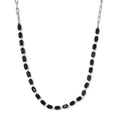Karis Thai Black Spinel Necklace 18 Inches in Platinum Bond and Stainless Steel 15.10 ctw - Sticky add to cart bar