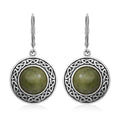 Connemara Marble Dangle Earrings in Black Oxidized Sterling Silver 6.40 ctw - Sticky add to cart bar