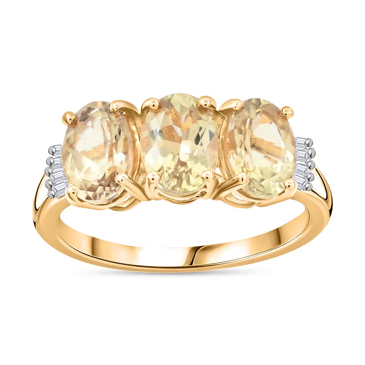 14K Yellow Gold AAA Turkizite and Diamond Ring 2.70 ctw