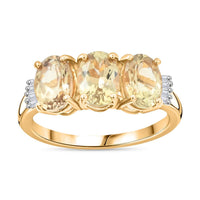 14K Yellow Gold AAA Turkizite and Diamond Ring 2.70 ctw
