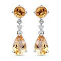 Doorbuster Amethyst and Natural White Zircon Earrings in Platinum Over Sterling Silver 8.15 ctw - Sticky add to cart bar