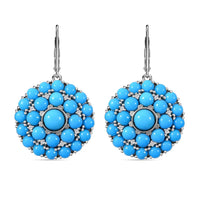 Premium American Natural Sleeping Beauty Turquoise Cocktail Earrings in Platinum Over Sterling Silver 11.10 ctw