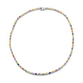 Multi Sapphire and White Zircon Necklace 18 Inches in Platinum Over Sterling Silver 19.40 ctw - Sticky add to cart bar