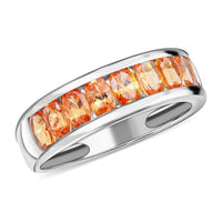 Premium Natural Tsavorite Garnet Half Eternity Band Ring in Platinum Over Sterling Silver (Size 10.0) 2.25 ctw